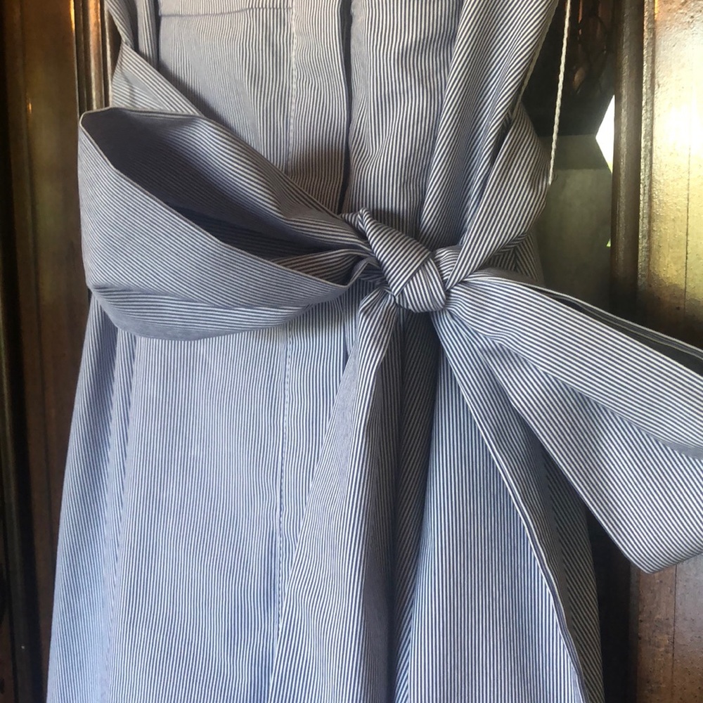 Who What Wear Blue & White Striped Shirt Dress
